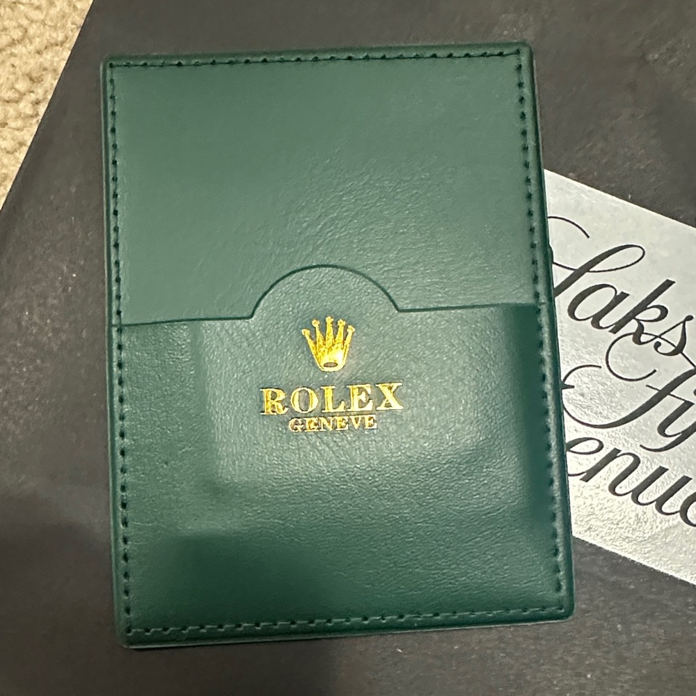Rolex Green and Gold Card Holder